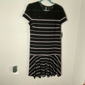 Nine West • Size 14 Black Striped Dress